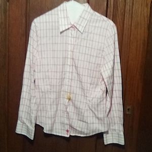 Plaid pink and white blouse (320